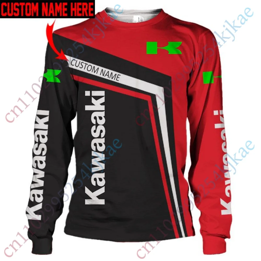 

Kawasaki Oversized T-shirt Anime Round Neck Long Sleeve T Shirt For Men's Clothing Luxury Sweatshirt Casual Tshirt Harajuku Tee