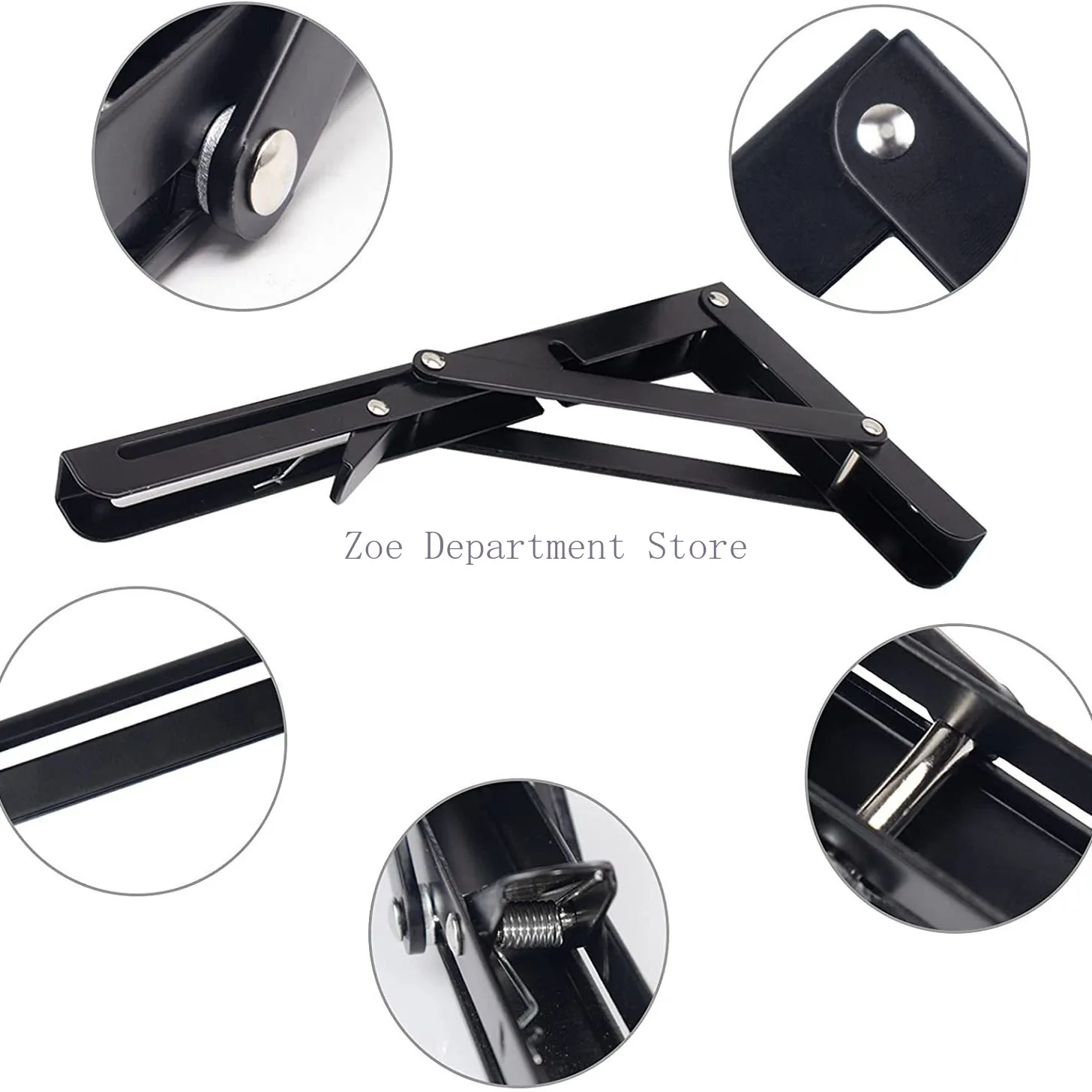 3pcs Triangle Straight Bracket 24inch Heavy Duty Folding Shelf Brackets Wall Mounted  L-Table Hinges for Bench Table with Screw