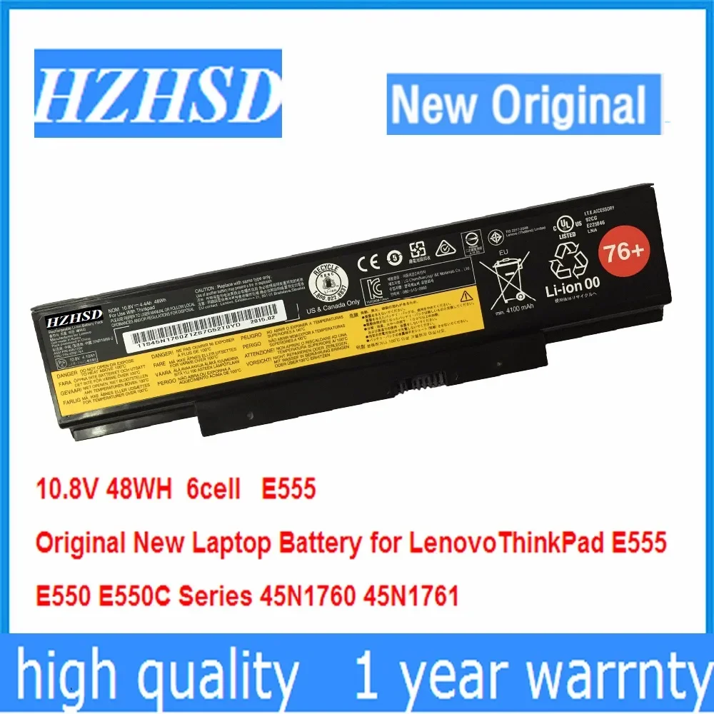 

10.8V 48WH 6cell E555 Original New Laptop Battery for LenovoThinkPad E555 E550 E560 E550C Series 45N1760 45N1761