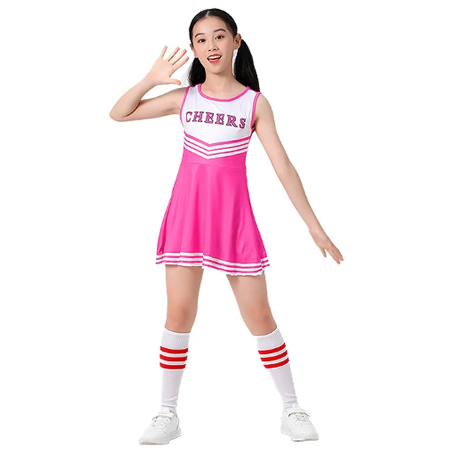Family Matching Dress Cheerleaders Performance Uniforms Outfits  Cheerleading Socks Sets Women Cheering Team Costumes 3