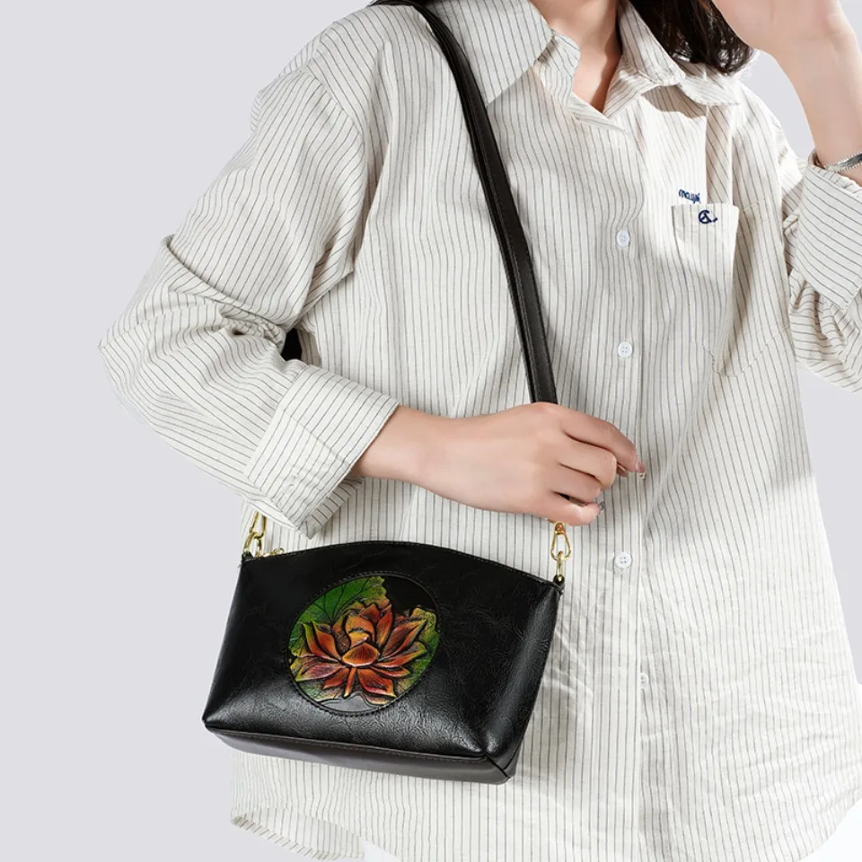 

Shoulder Bag Casual Women Handbag Soft Leather Shoulder Crossbody Bags for Women New Fashion Print Ladies Messenger Tote Bag