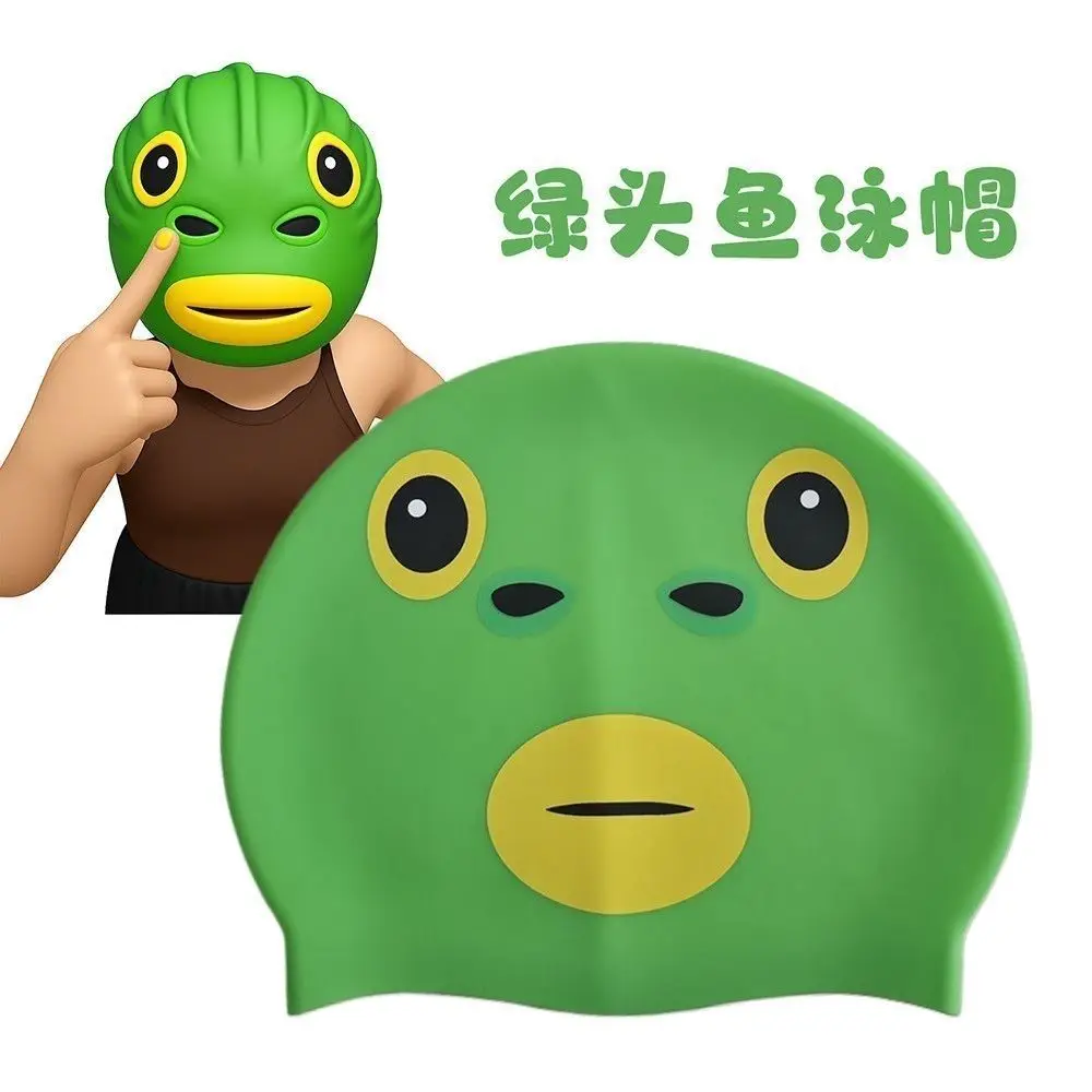 Nouvelles pinces de natation en silicone à tête verte, amusantes, étanches, super élastiques et confortables, style abstrait, vente en gros
