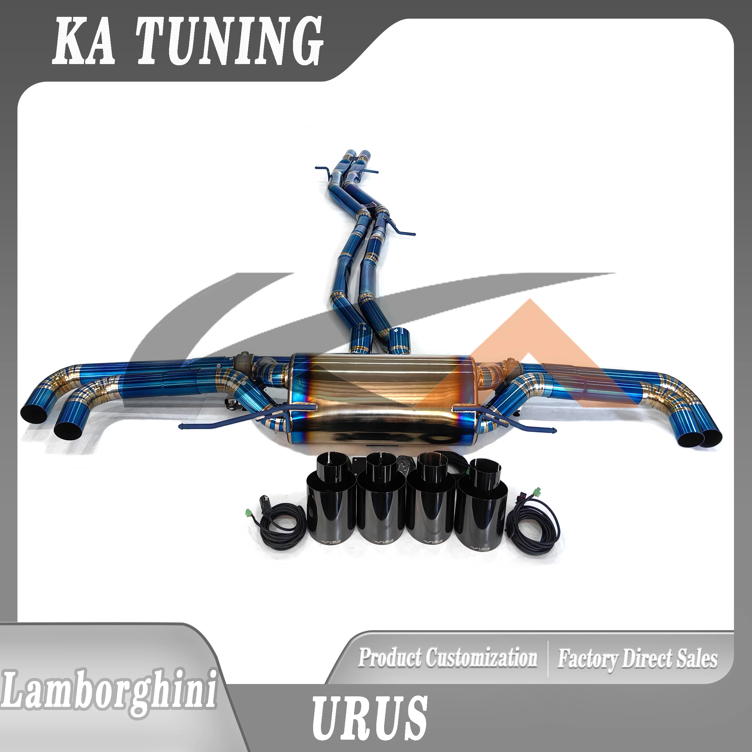 KA Tuning Titanium Catback Exhaust System for Lamborghini URUS with Muffler Valve And Tips Performance