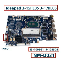 Pour Lenovo Ideapad 3-14IIL05 Carte Mère D'ordinateur Portable Avec I3 I5 I7 CPU 4 GO RAM GS454/GS554/GV450/GV550 NM-D031 5B20S44250 5B20S44248