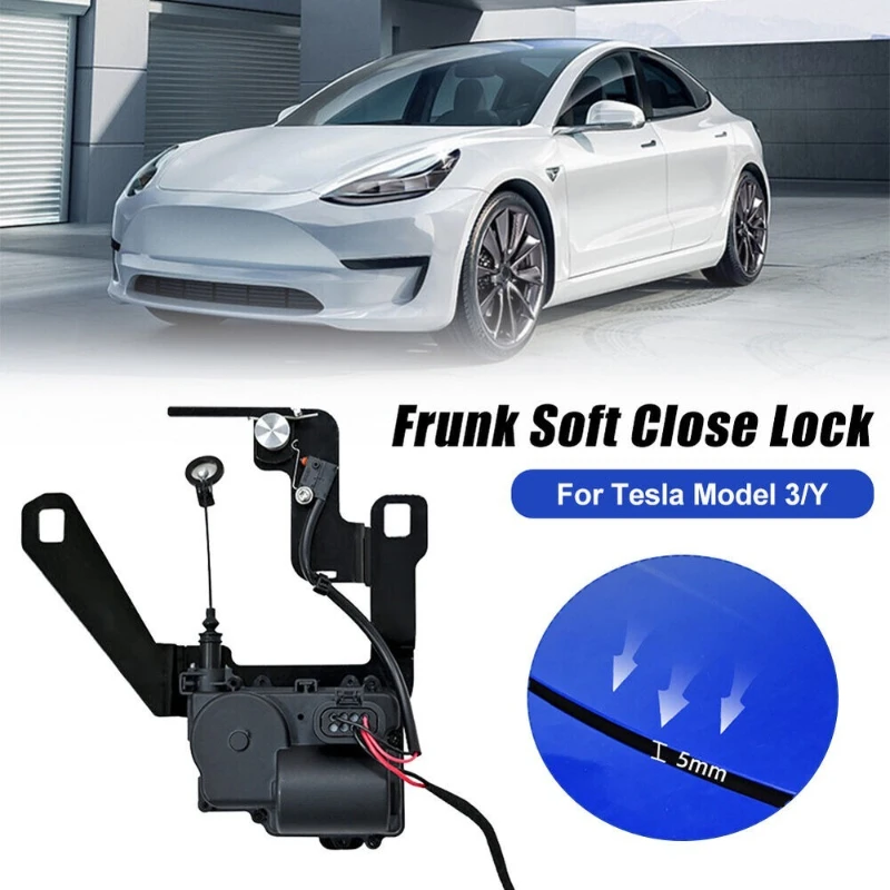 

For Tesla Model Y 3 2017-2024 Car Frunk Soft Closing Lock Front Trunk Auto Close Electric Cover Automatic Electric Suction Lock