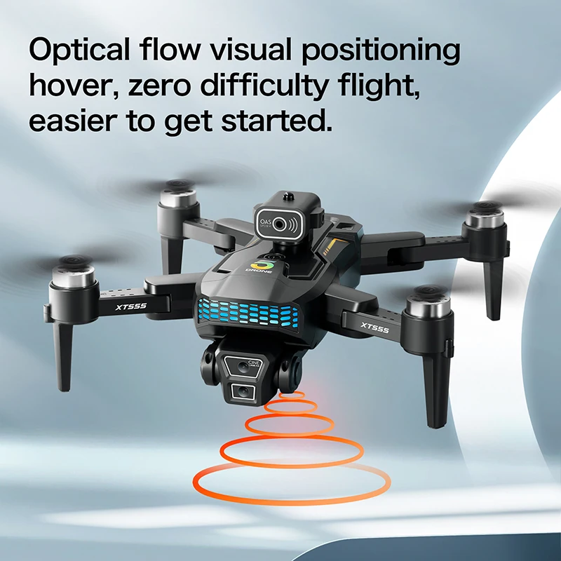 Xt555 gps rc drone cam profissional 8k hd câmera dupla brushles motor 5g wifi fpv tela dobrável display rc quadcopter brinquedos presente