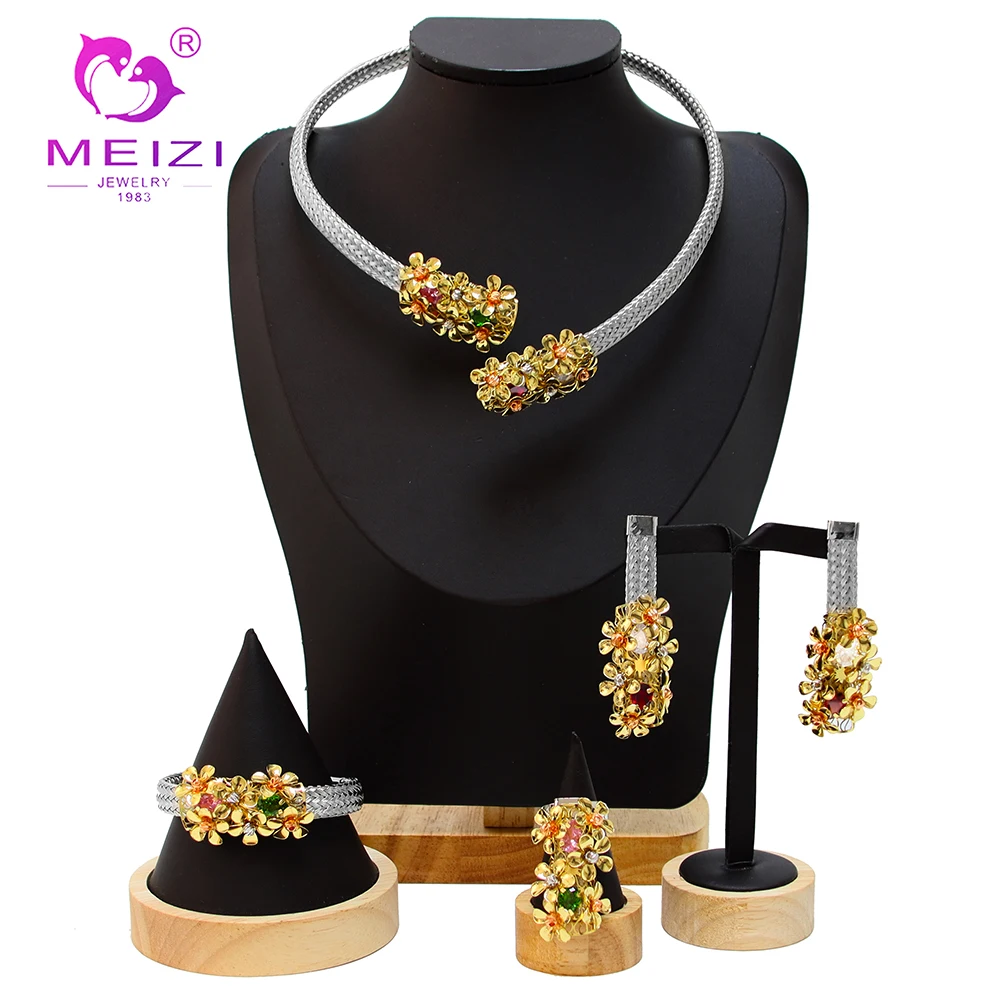 

Earring Bracelet Necklace Rings Italian Brazilian Gold Jewelry Set for Women Bridal Jewelry Sets Wedding Fashion Accessories