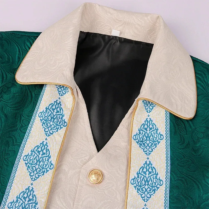 

COSda@Men's Steampunk Velvet Tailcoat Medieval Embroidery Jacket Vintage Victorian Tuxedo Uniform Halloween Party Trench CoatCOS