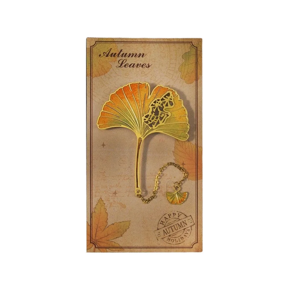 

Закладка-цепочка с листьями клена, дуба, абрикоса, в китайском классическом стиле, для чтения, эстетичная канцелярия