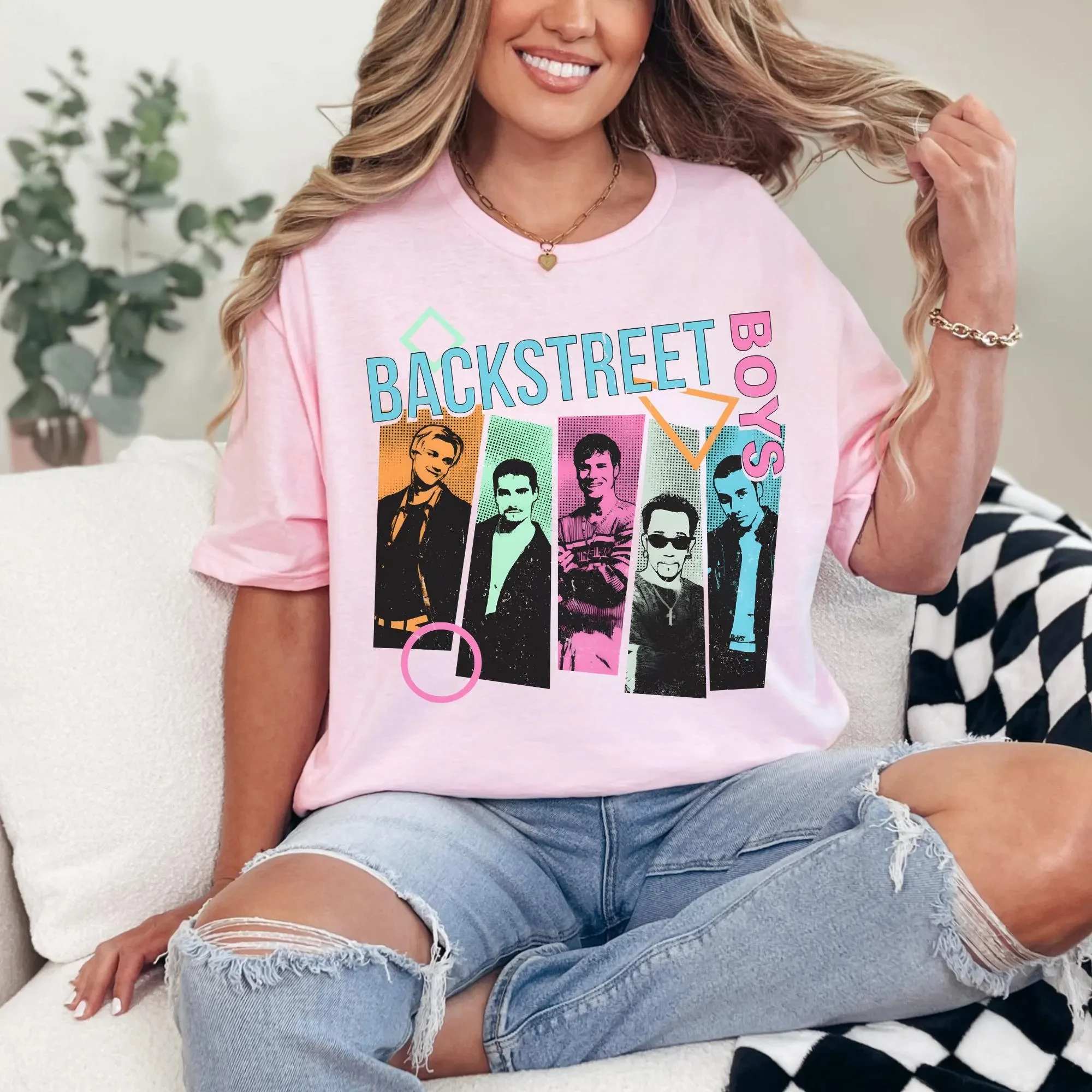 جلب الذاكرة الخلفية الشارع الرجال النساء الفتيان الفتيات 7 تي شيرت جلب الذاكرة الخلفية Backstreet الصبي الفرقة BSB روك قميص خمر البوب قميص