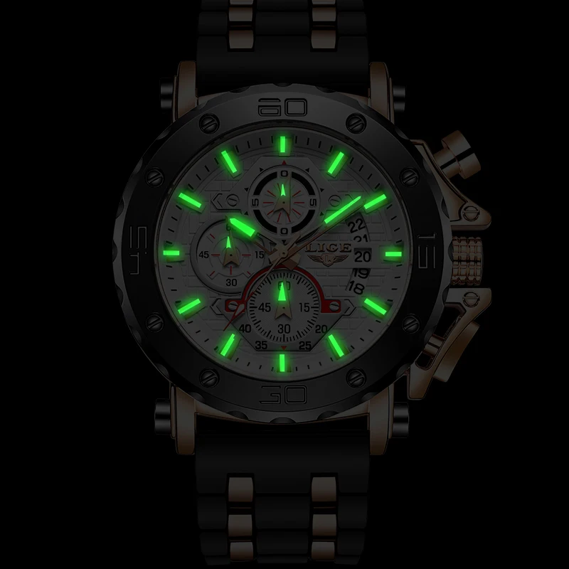 LIGE Chronograph Mens Watch Luxury Top Brand Casual Sports Quartz Date Wrist Watches for Men Military Clock Relogios Masculinos