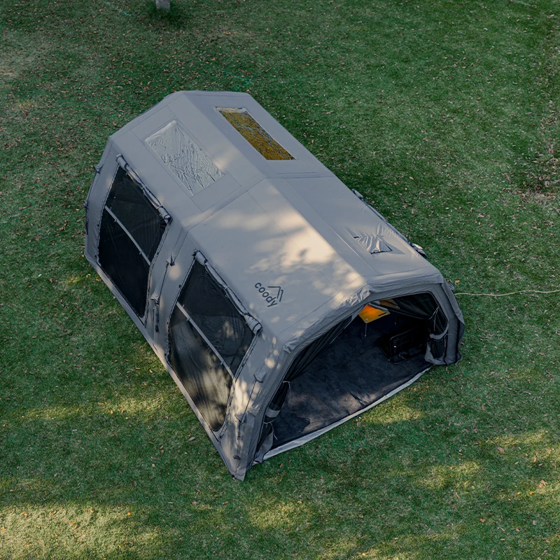 17.2 Familia Pro-Gray Glamping Cotton Fabric Inflatable Tunnel Camping Tent Outdoor Inflatable Family Tent