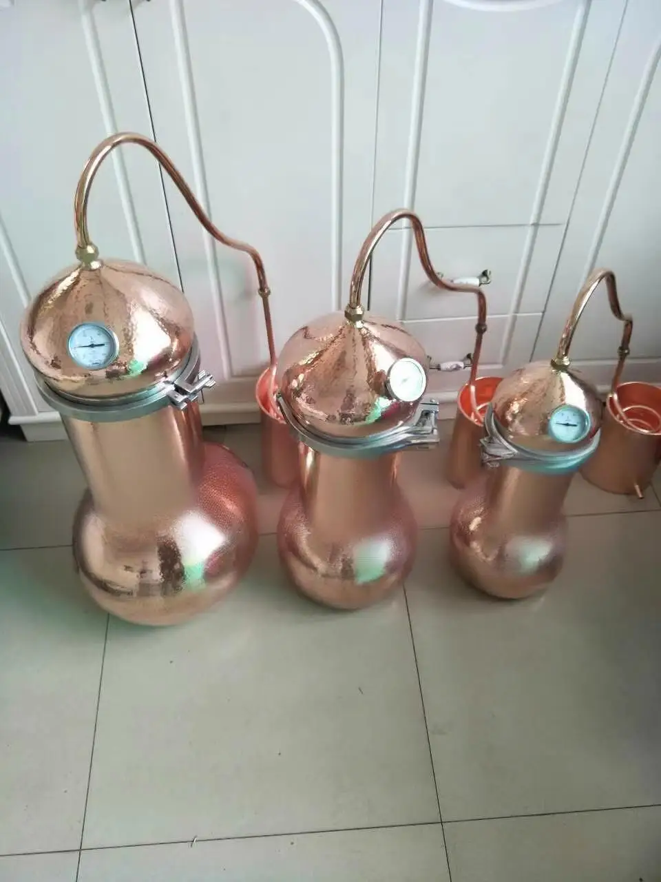 3 Liters Copper Distiller, All Copper Hydrosol Machine, Chuck Type Distiller, Clamp Sealed Distilled Spirit Distiller
