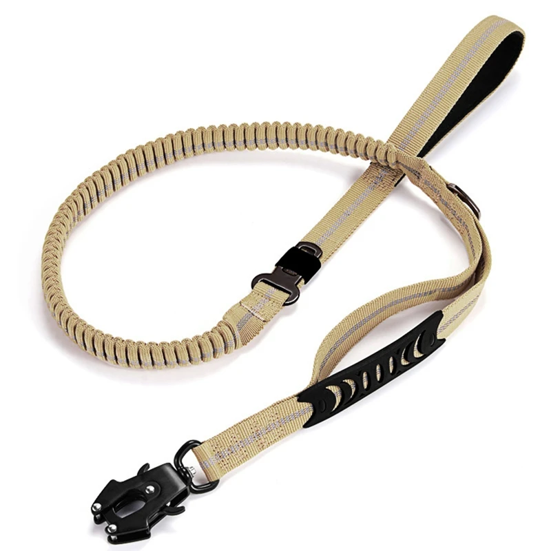 Hot Heavy Duty Tactical Elastic Dog Leash No-Pull Dog Leash Reflective Shock-Absorbing Pet Leash Large Dog Leash