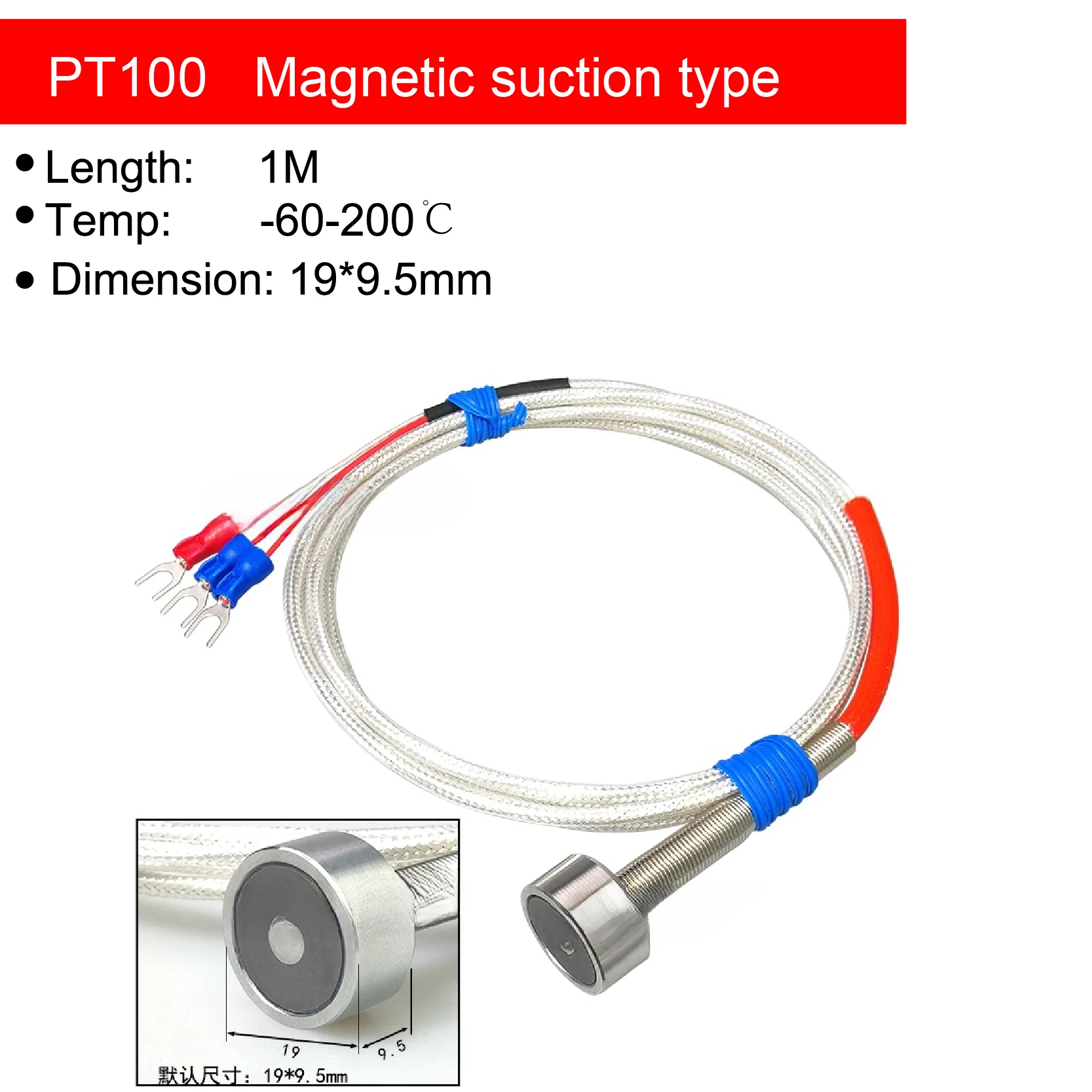 Magnetic RTD Sensor Magnetic Temperature Sensor Magnetic-mount Temperature Sensor Surface Mount RTD Probe