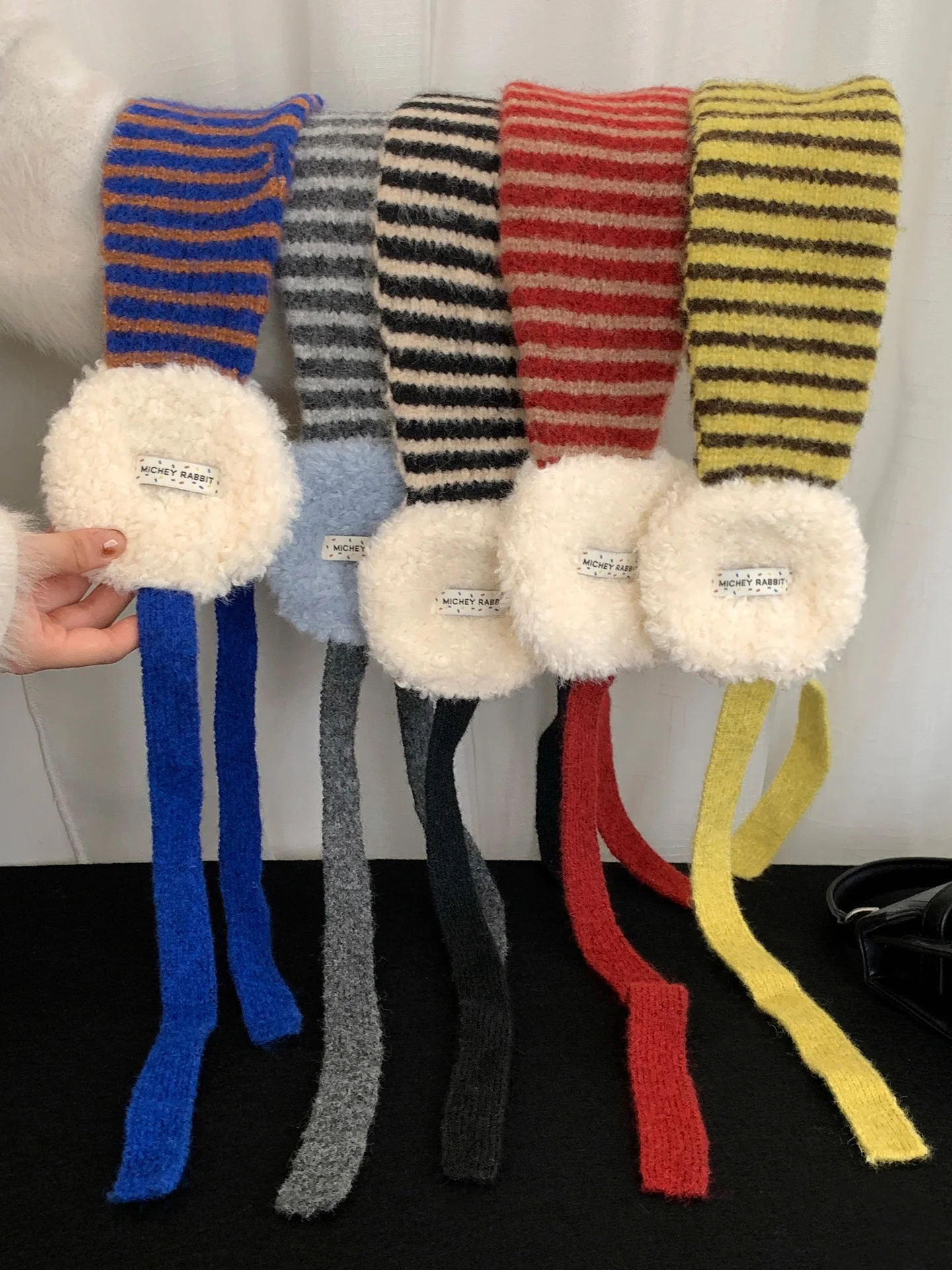 thickened-knitted-plush-ear-muffs-women's-outdoor-cycling-retro-striped-tied-band-winter-warm-ear-protectors-lady's-ear-covers