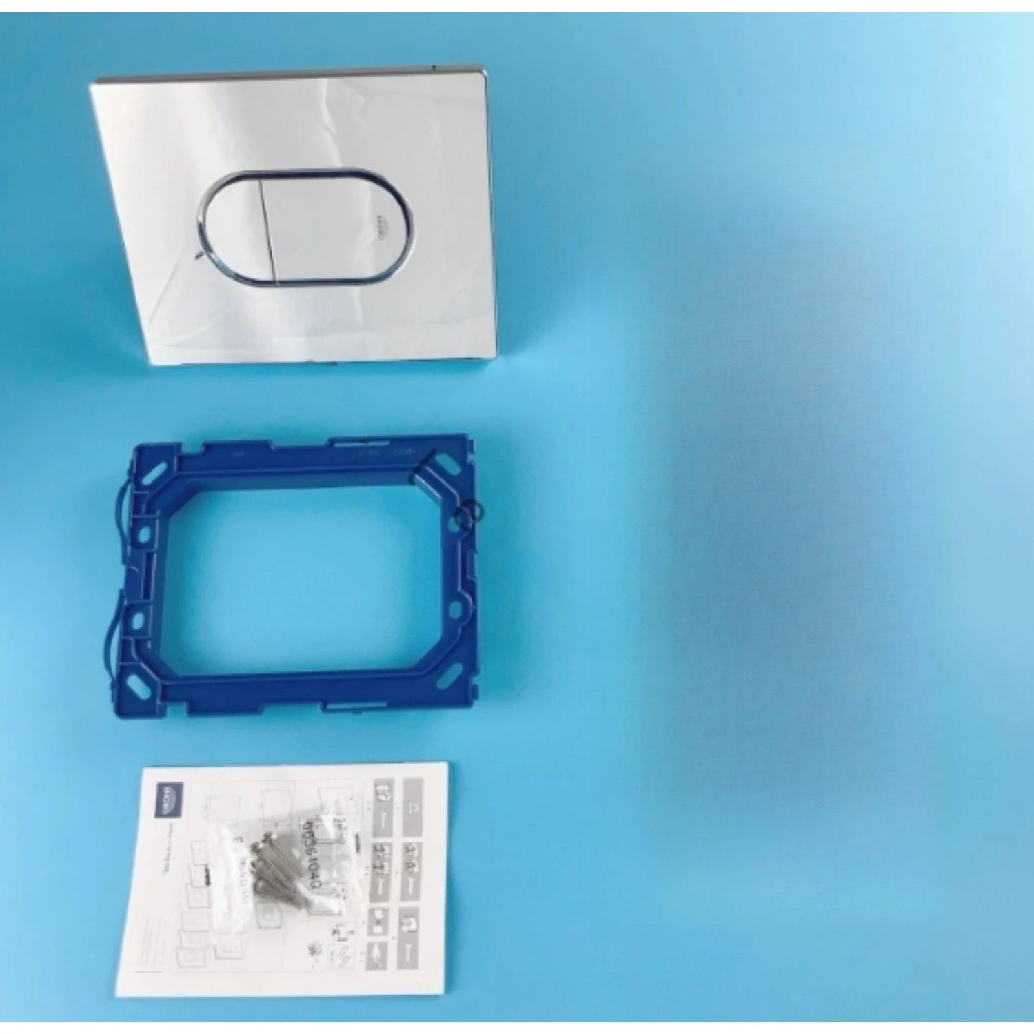 

Dual Flush Button Plate Silver Plated Compatible with Grohe Skate Cosmopolitan Toilet Flush Valve Replacement Parts