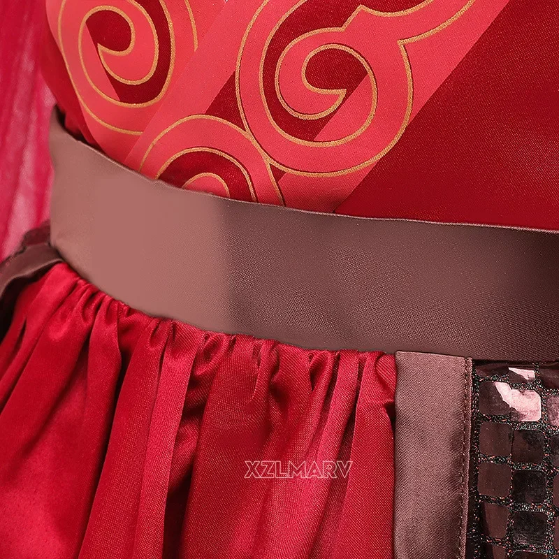 Disfraz de Mulan de Navidad y Halloween para niña, vestido de Mulan para niño pequeño de verano, vestidos rojos con manga de tul para fiesta de cumpleaños, espada gongfu