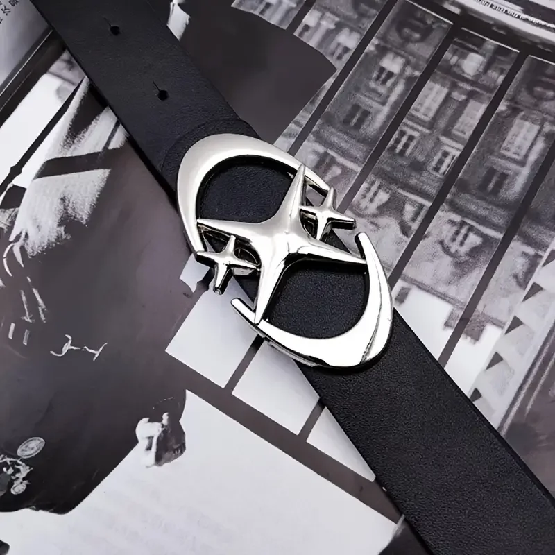 Stylish Oval Cross Metal Buckle Belt Durable, Simple, Universally Compatible - Unisex Gift Idea For Men And Women_maomaolike.com