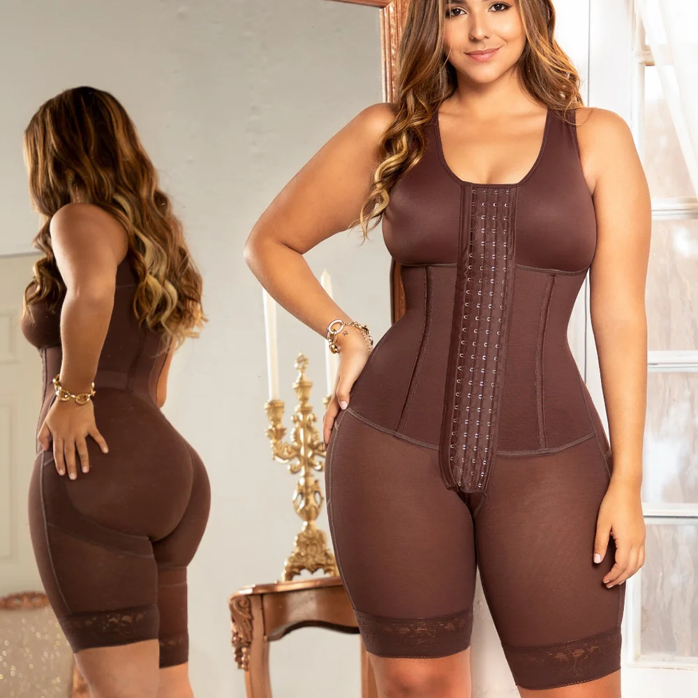 

Fajas Women's Body Shaper High Compression Garment Abdomen Control Double Shapewear Waist Trainer Underwear