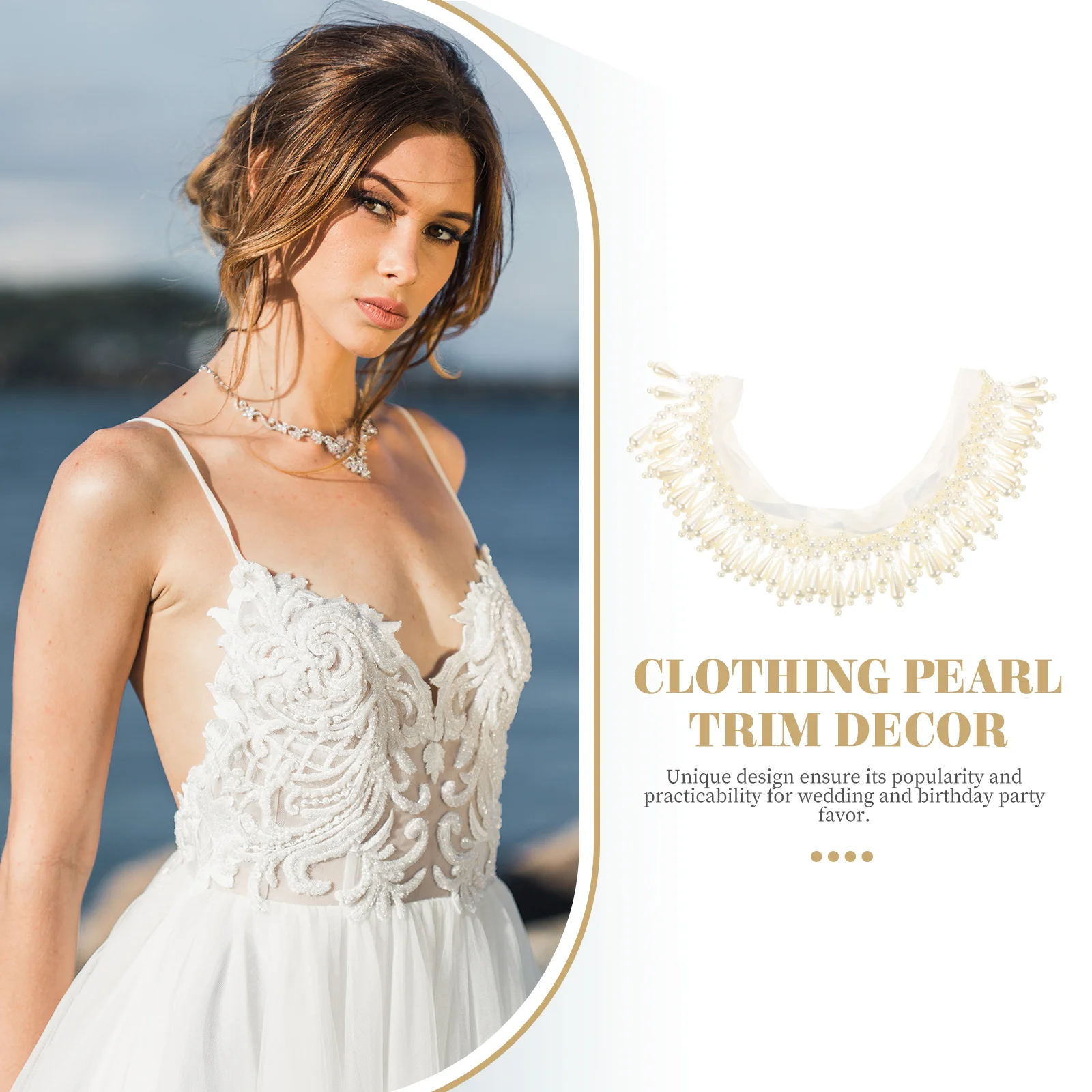 

Pearl Beads Tassel Lace Trim H Belt Decorative Pearl Trim for Clothes Dresses Curtains Tablecloths Lingerie DIY Crafts