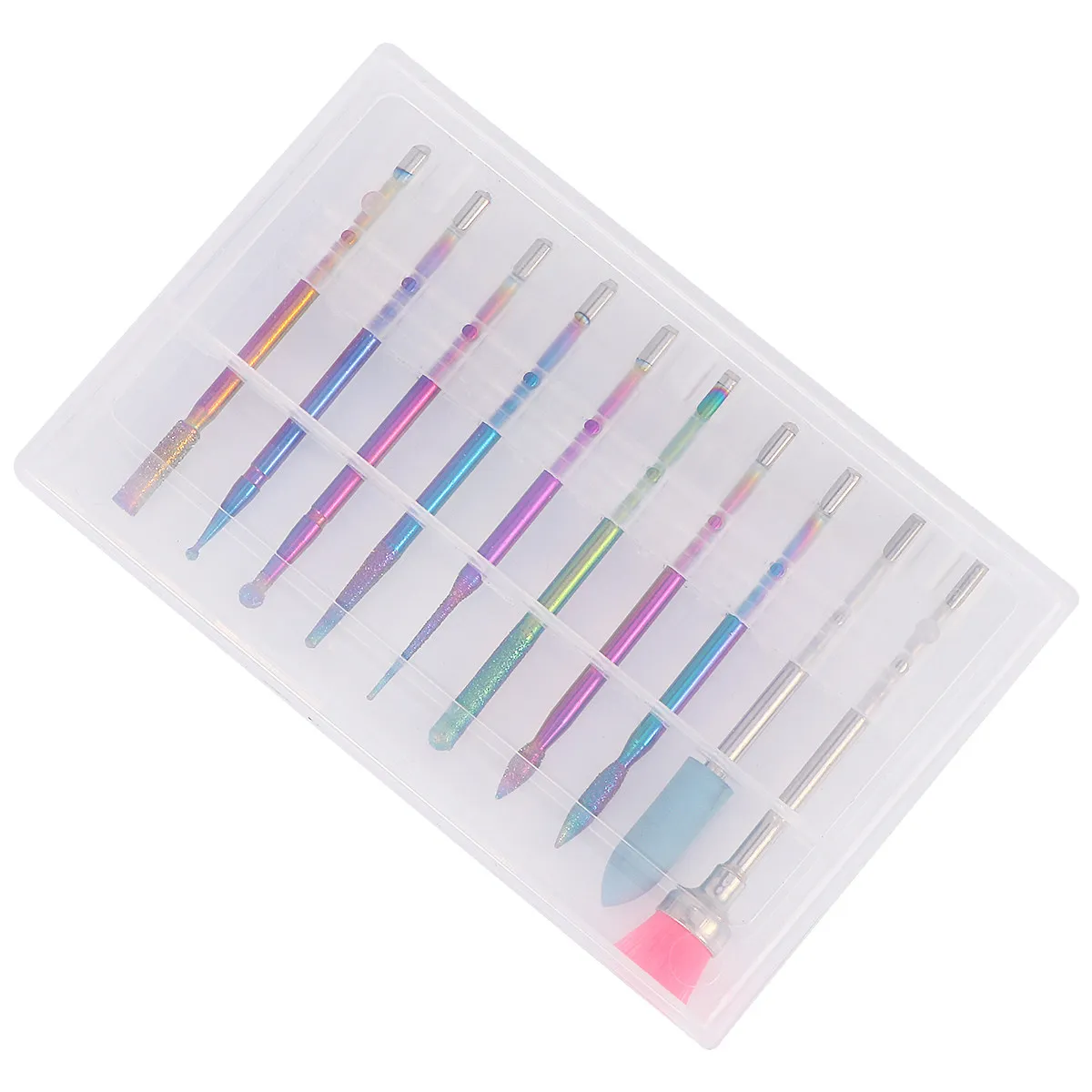 10 Stück Maniküre-Bohrer Professionelle Nagelschleifköpfe für Natürliche und Künstliche Nägel Elektrische Nagelfeilen-Zubehör