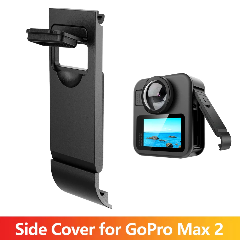 Ersatz-Seitentür-Batterieabdeckung für GoPro Max 2 Action-Kamera, staubdichte Durchgangs-Batterieabdeckung, MAX2 Kamera-Zubehör
