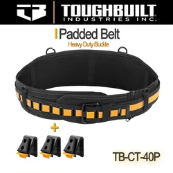 Toughbuilt TB-CT-40Pプロフェッショナル用パッド入りベルト、スチールバックル、ヘビーデューティーバックル、ウエストバッグクリップ用バックサポート、ハイテクハブ