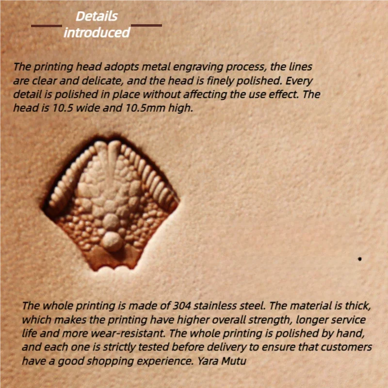 L310 Dragon Scale Pattern Leather Carving Stamp Embossing Punch Stainless Steel Stamper Knocking Vegetable Tanned Leather Craft