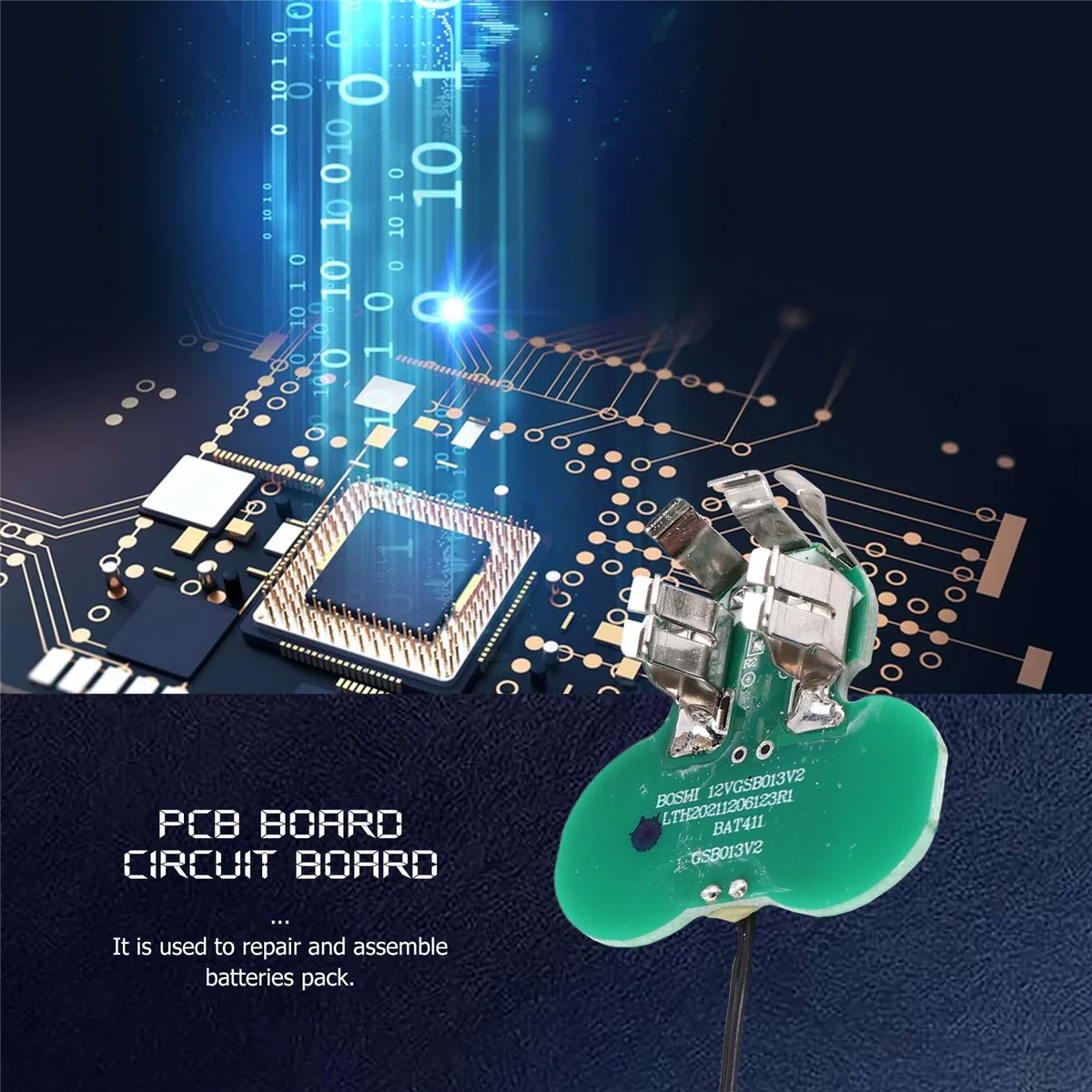 Carte de circuit imprimé de batterie, outils électriques sans fil, BAT411, BAT412A, 10.8, 2607336013, 2607336014 V, 12V