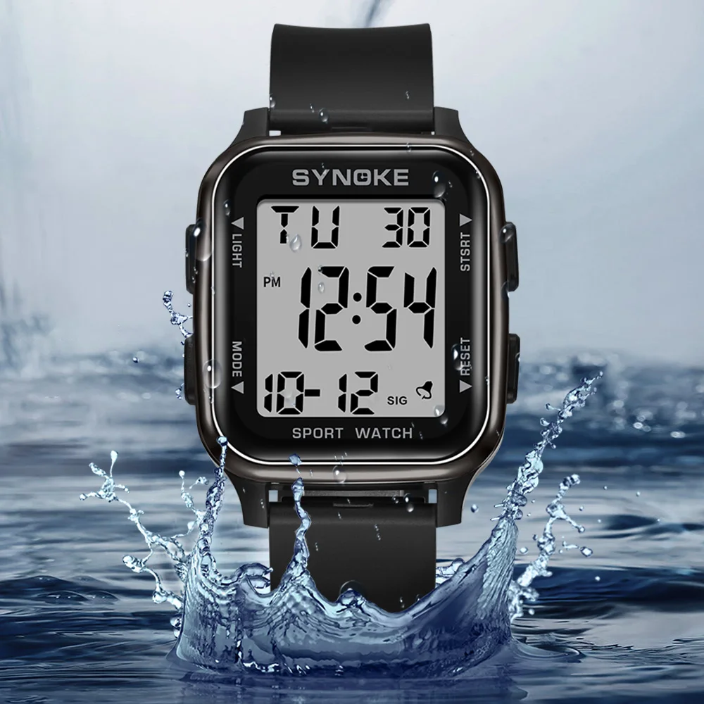 Reloj Digital militar SYNOKE para exteriores, nuevo reloj Retro a la moda para hombre, reloj deportivo resistente al agua para hombre, reloj luminoso multifuncional