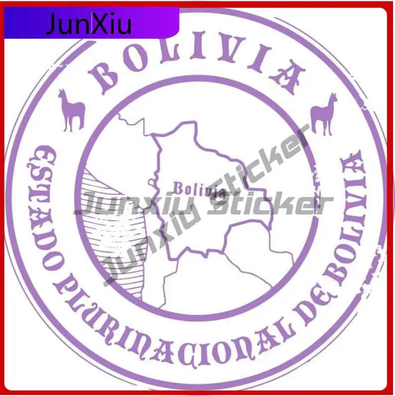 

Bolivia Travel Sign Round Vinyl Sticker Bumper Camper Windows Windshield Decal Camping Brand Stickers Custom Vehicle Decals Pvc