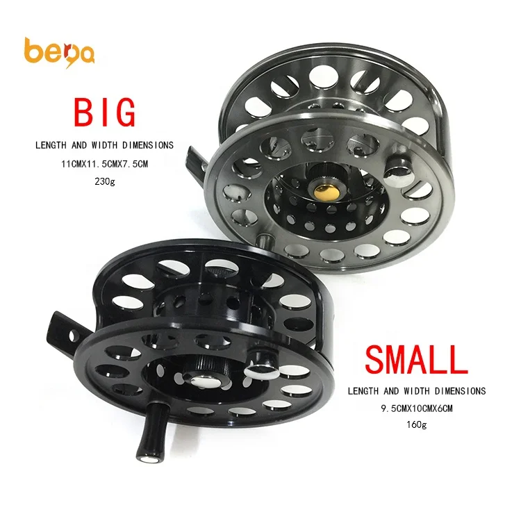 Two Size Aluminum Alloy Machine Cut Fly Fishing Reel Ultra-light Winter Fishing Tackle Ice Reels