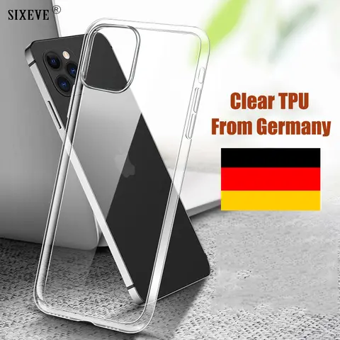 Shockproof Silicone Soft Case For iPhone 16 15 14 13 12 11 Pro Max X XR XS 10 8 7 6 Plus SE 2022 Back Cover Clear Shield Housing