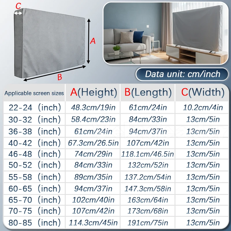 Weather and Dust Proof Outdoor TV Cover Beige 85 