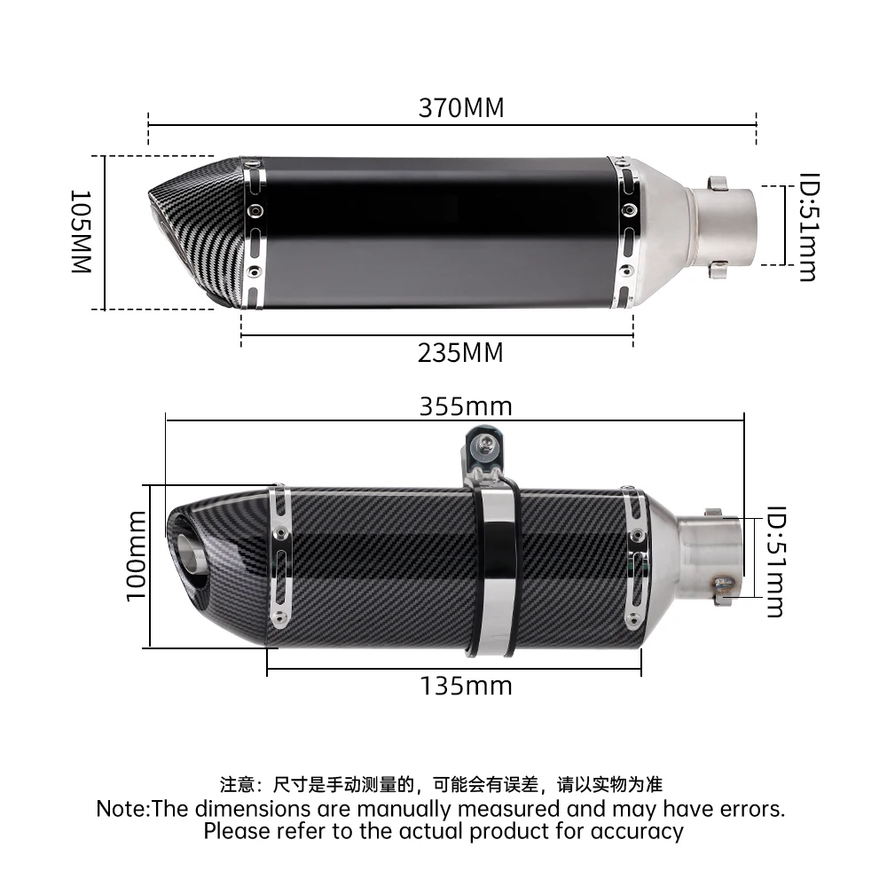 FOR CB190R CBF190 CBF190TR CB190 (2019-2026) Motorcycle Stainless Steel Full Section Exhaust System Complete Set 51mm