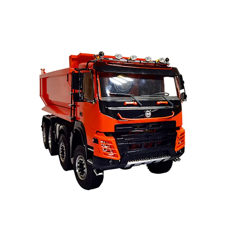 8*8 JDM RC Hydraulic Dump Truck 1/14 Remote Control Metal Dumper Tipper Car Diff Lock Axle Sound Model Toys for Adult TH20690