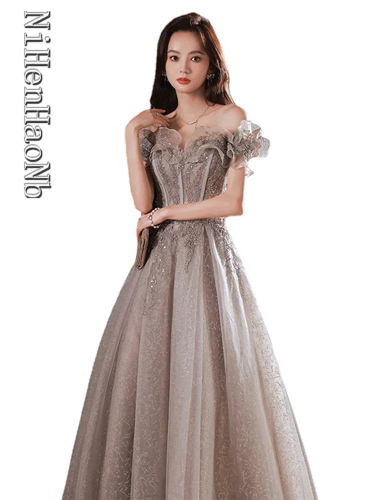 

Элегантные вечерние платья без бретелек А-силуэта Quinceanera Платья Бандажные блестящие тонкие платья знаменитостей длиной до пола с открытой спиной