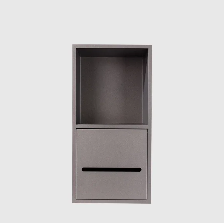 Embedded Stainless Steel Double-Layer Tissue Box Storage Rack Niche Bathroom Storage Cabinet Can Be Customized