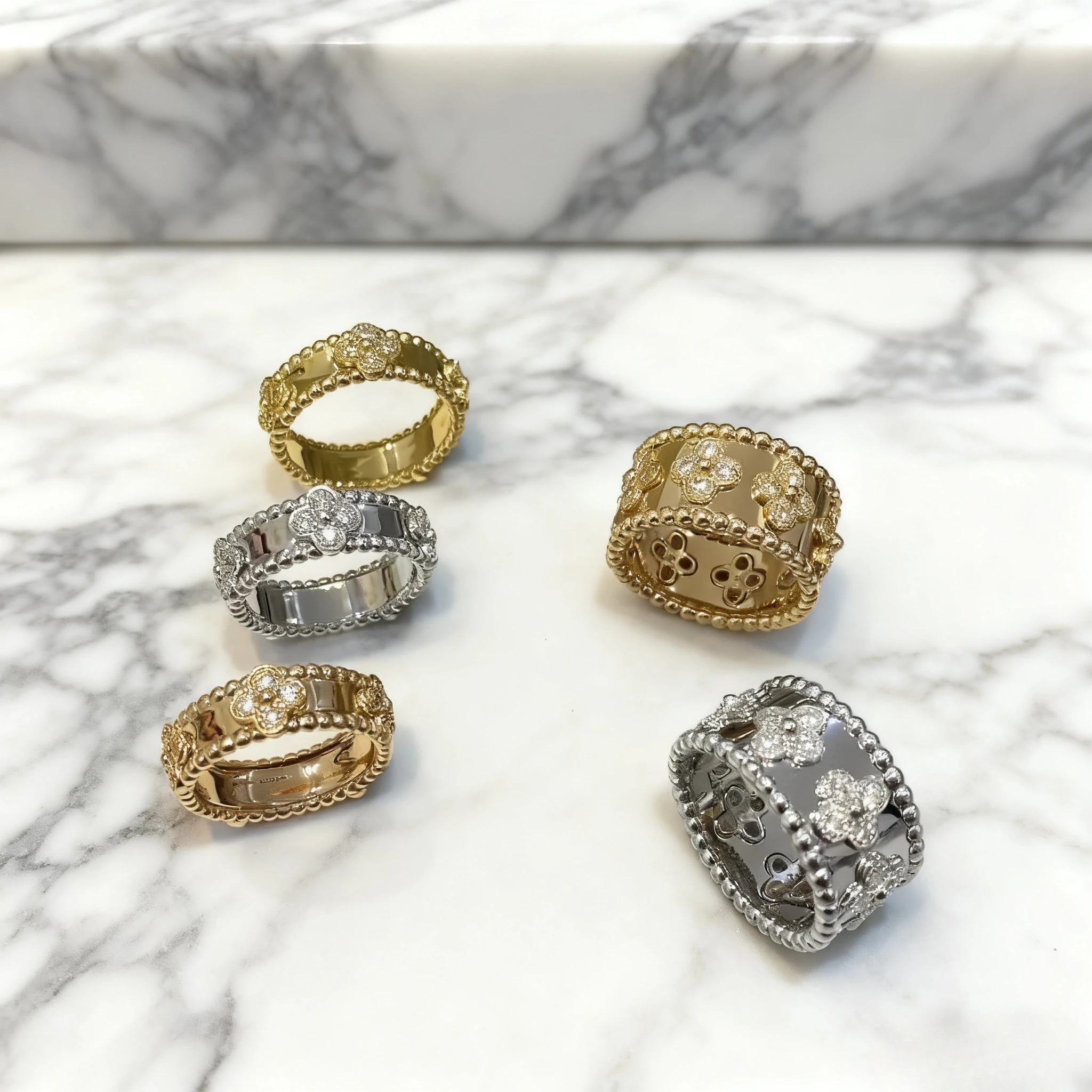 

2025 Trendy Jewelry New Hot Zircon Kaleidoscope Lucky Ring for Women, Classic Fashion, Luxury Temperament, Party Favor