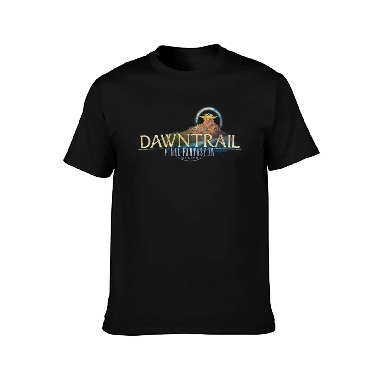 FFXIV Dawntrail Distressed Logo T-Shirt korean fashion quick-drying anime t shirts Men's t shirts