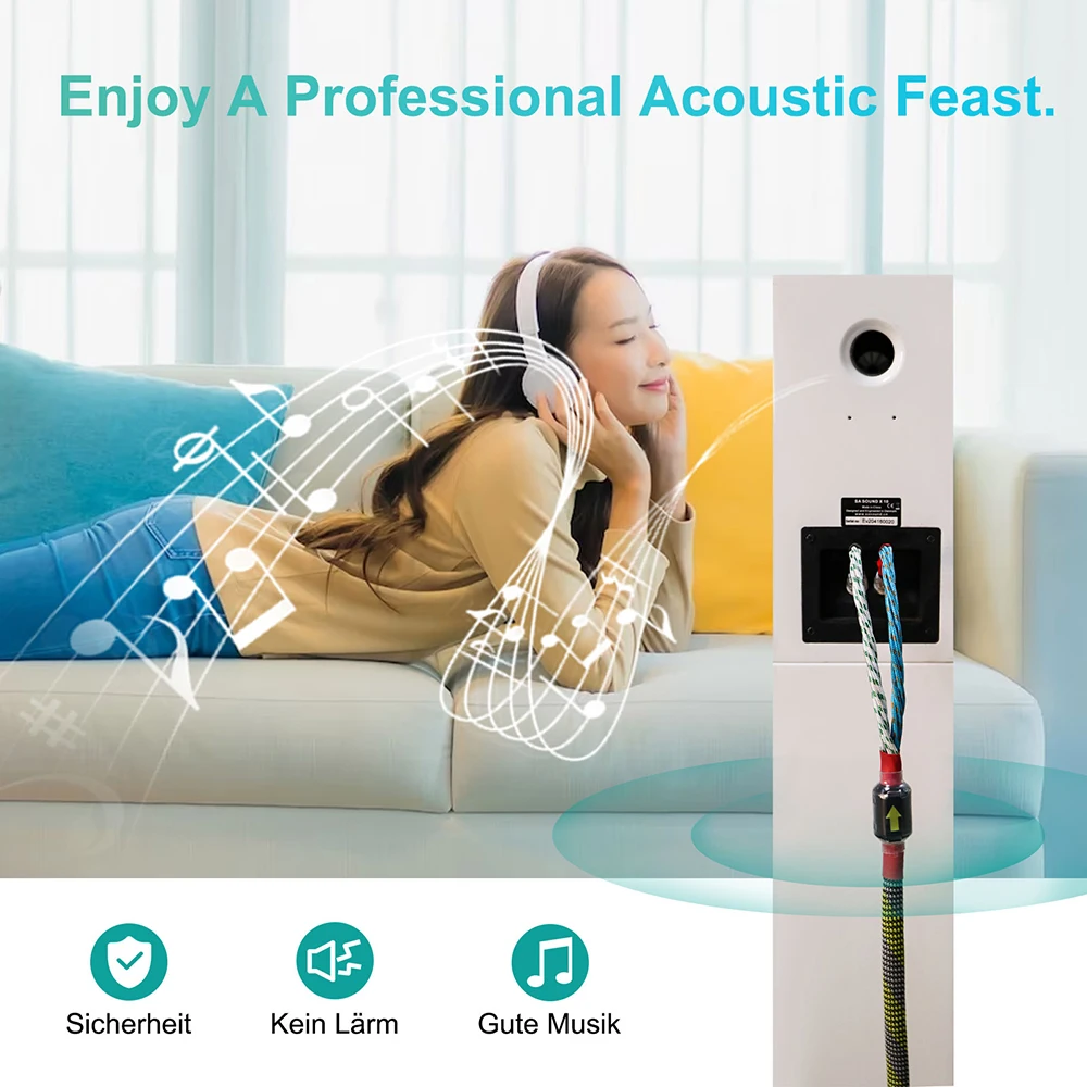 One Pair  Oxygen-free Copper Audio Speaker Cable High-end Amplifier Speaker Cable Banana Plug Cable