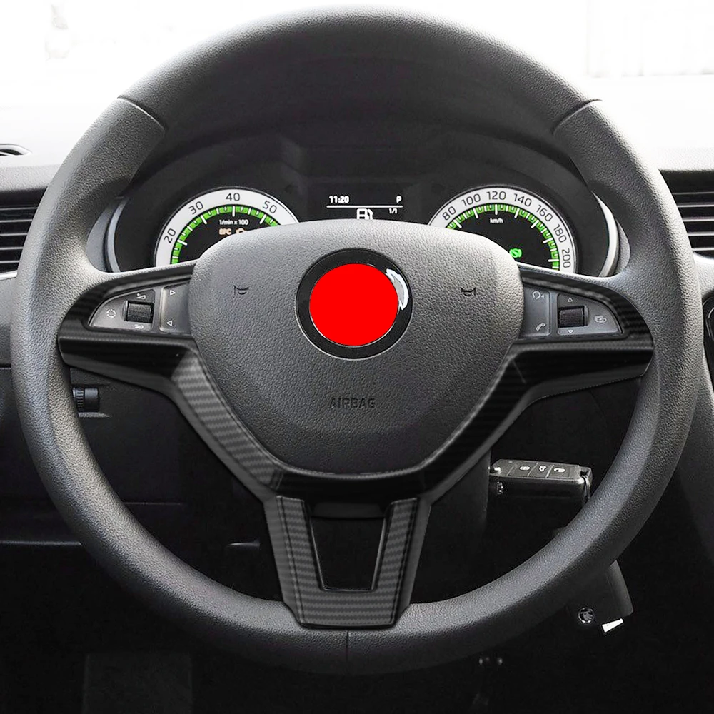 For Skoda Kodiaq Octavia A7 Rapid Yeti Superb Car Steering Wheel Buttons Cover Trim Accessories Car Styling