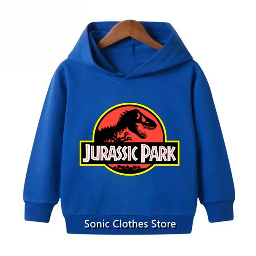 Sudadera con capucha de dinosaurio de Parque Jurásico para niños y niñas, jersey de manga larga, traje de película de Anime Popular, primavera y otoño, nuevo