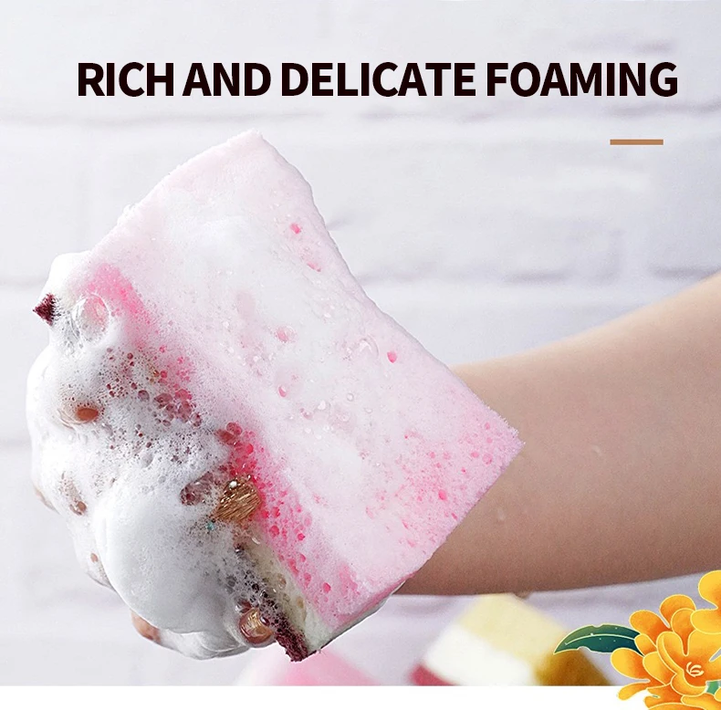 قماش تنظيف إسفنجية، فرش غسيل الأطباق، وسادات تنظيف إسفنجية، فرش تنظيف منزلية للأطباق والأواني، مناديل سحرية #6