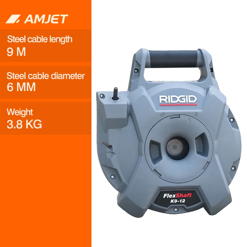RIDGID K9-12 FlexShaft Drain Cleaning Machine 9 Meters Soft Shaft Single Chain Striker for Pipeline Dredging in HouseholdsAR