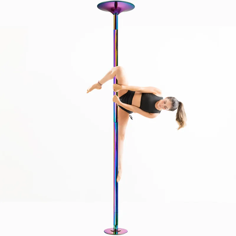 Metallic Rainbow 45mm Static Spinning Dancing Pole Kit