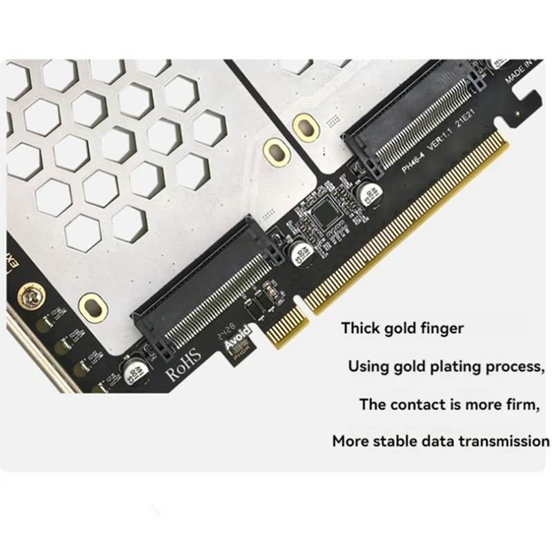 PH46-4 4-Disk SFF8639 U.2 NVME & SATA 2.5-Inch Hard Drive To PCIE4.0 Split Card PCIE4.0 X16 Hard Disk Adapter Card