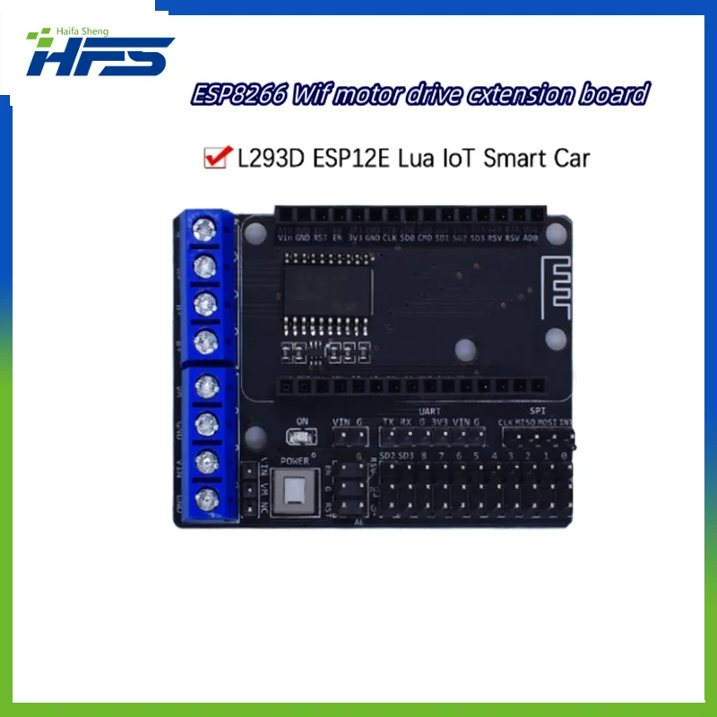 

NodeMCU Motor Shield Board L293D for ESP-12E from ESP8266 esp 12E kit diy rc toy wifi rc smart car remote control