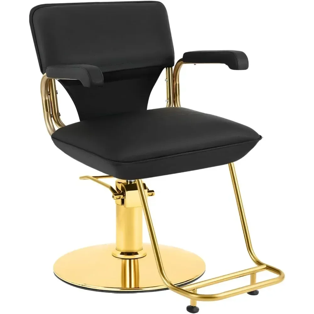 

Hydraulic Pump Salon Chair 360 Degree Swivel Barber Chair, Max Load 330 LBS Gold